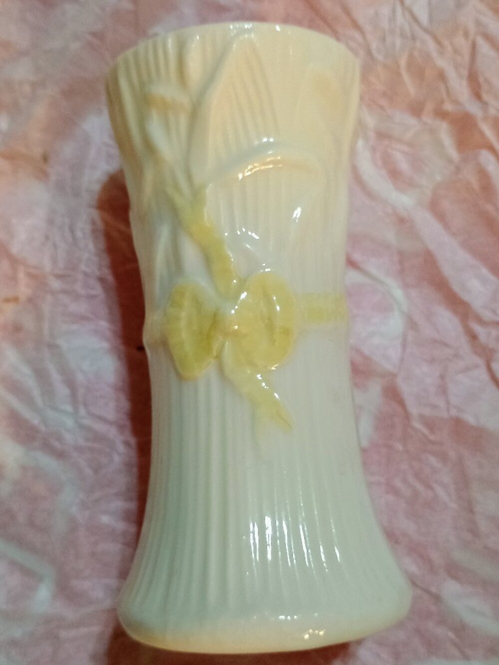 Vintage Belleek vase, 7th edition gold label